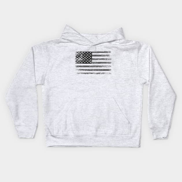 US Flag Vintage Distressed Look American Flag Kids Hoodie by CultTees